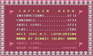 Pantallazo de Captain Kidd para Commodore 64