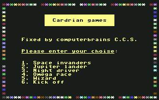 Pantallazo de Cardrian Games para Commodore 64