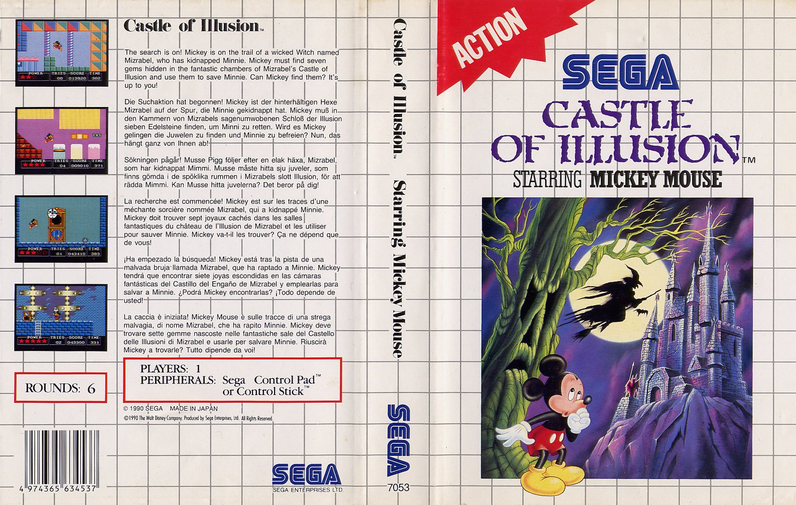 Caratula de Castle of Illusion Starring Mickey Mouse para Sega Master System