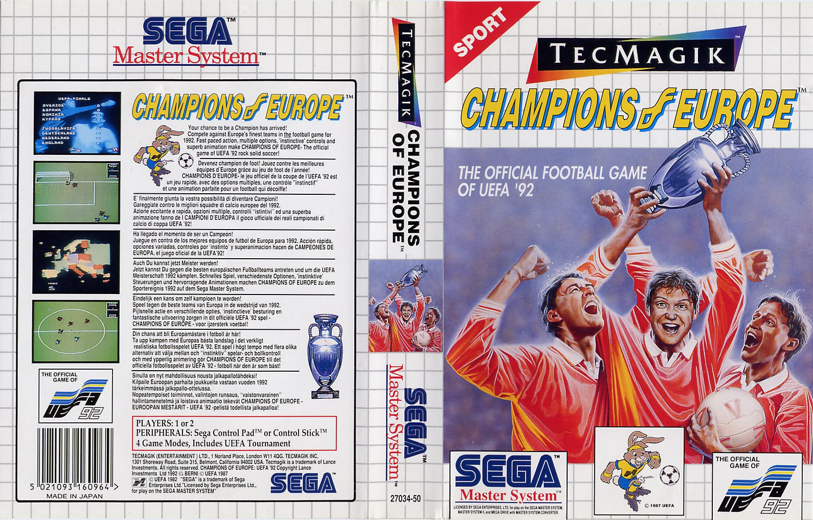 Caratula de Champions of Europe para Sega Master System