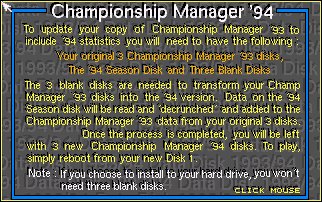 Pantallazo de Championship Manager'94: Season Disk para Amiga
