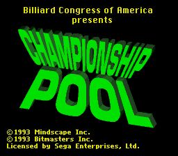 Pantallazo de Championship Pool para Sega Megadrive