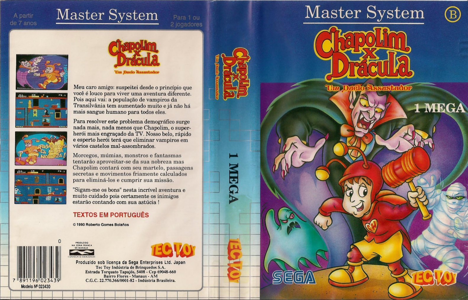 Caratula de Chapolim X Drácula Um duelo assustador para Sega Master System
