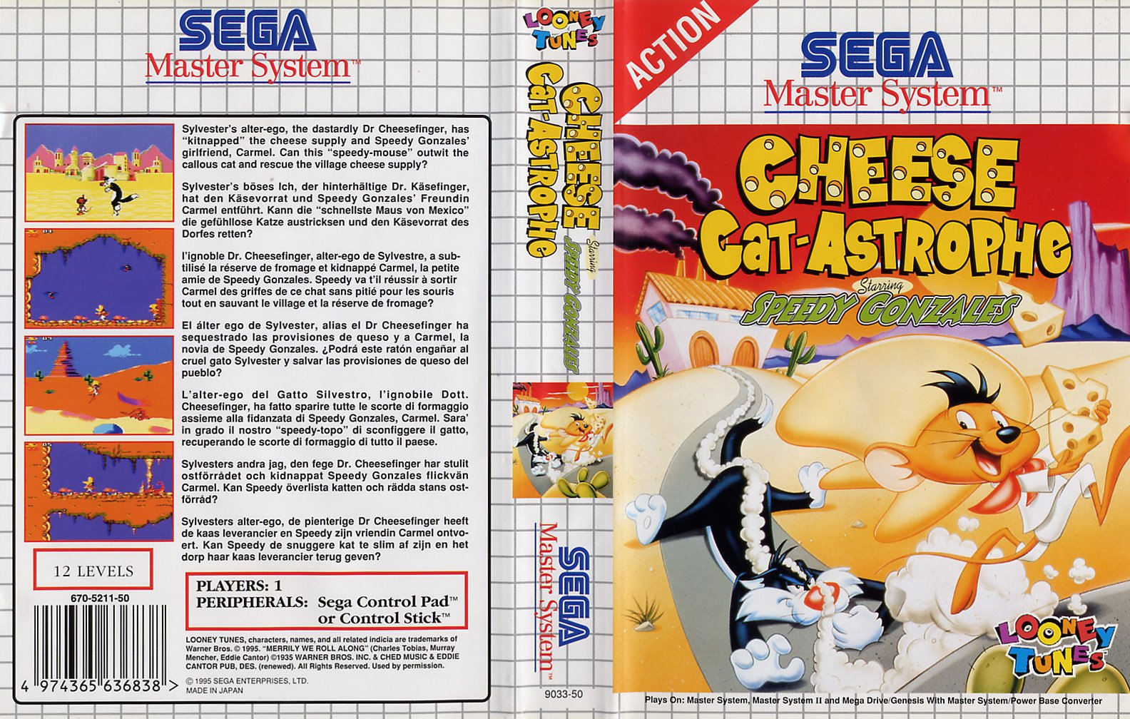 Caratula de Cheese Cat-astrophe Starring Speedy Gonzales para Sega Master System