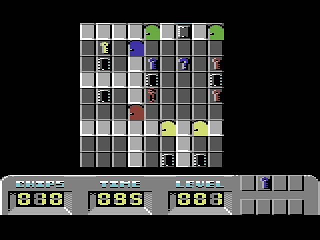 Pantallazo de Chip's Challenge para Commodore 64