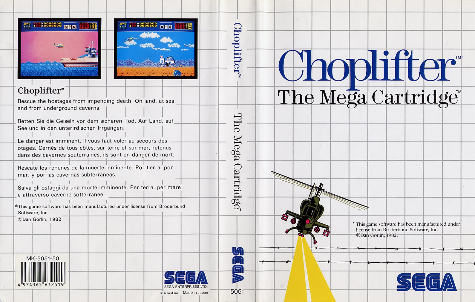 Caratula de Choplifter para Sega Master System
