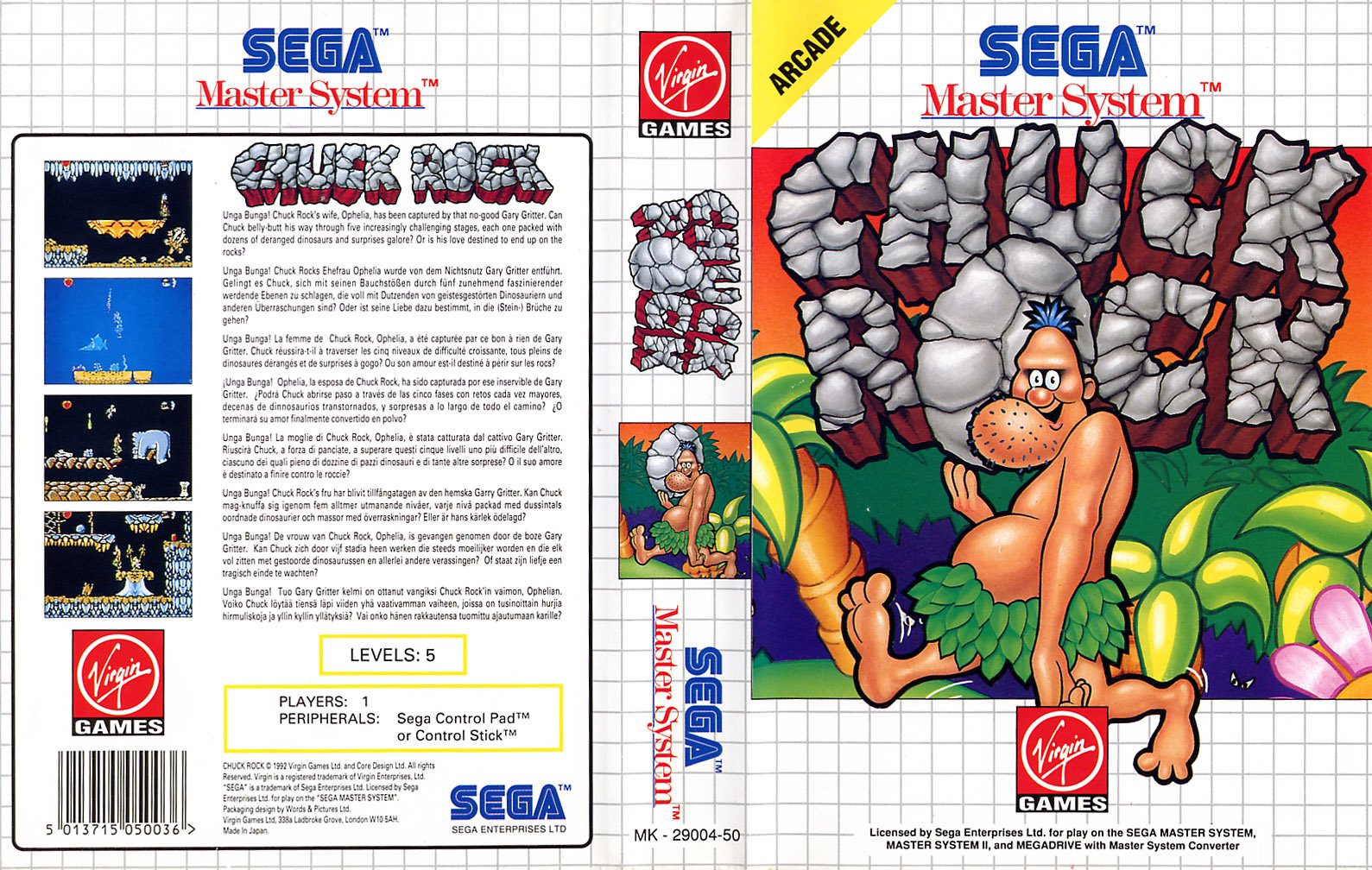 Caratula de Chuck Rock para Sega Master System