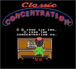 Pantallazo de Classic Concentration para Nintendo (NES)