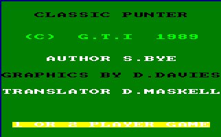 Pantallazo de Classic Punter para Amstrad CPC