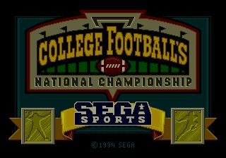 Pantallazo de College Football's National Championship para Sega Megadrive