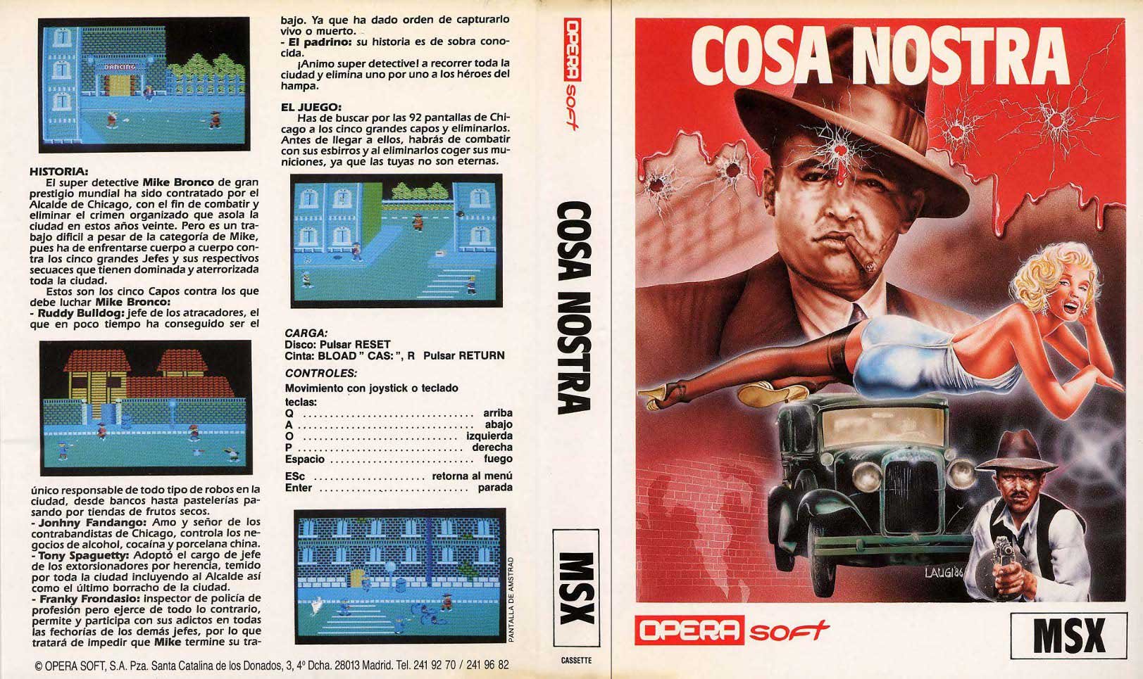 Caratula de Cosa Nostra para MSX