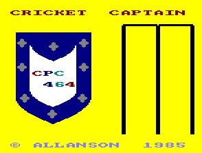 Pantallazo de Cricket Captain para Amstrad CPC