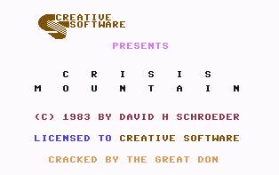 Pantallazo de Crisis Mountain para Commodore 64