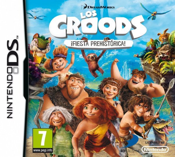 Caratula de Croods, Los: Fiesta Prehistórica para Nintendo DS