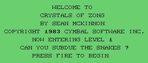 Pantallazo de Crystals of Zong para Commodore 64