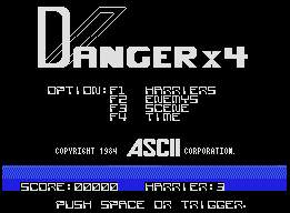 Pantallazo de Danger X4 para MSX