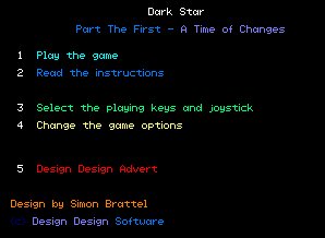 Pantallazo de Dark Star 1 : Time Of Changes para Amstrad CPC