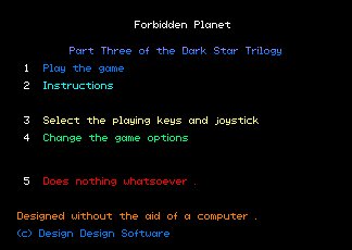Pantallazo de Dark Star 3 : Forbidden Planet para Amstrad CPC