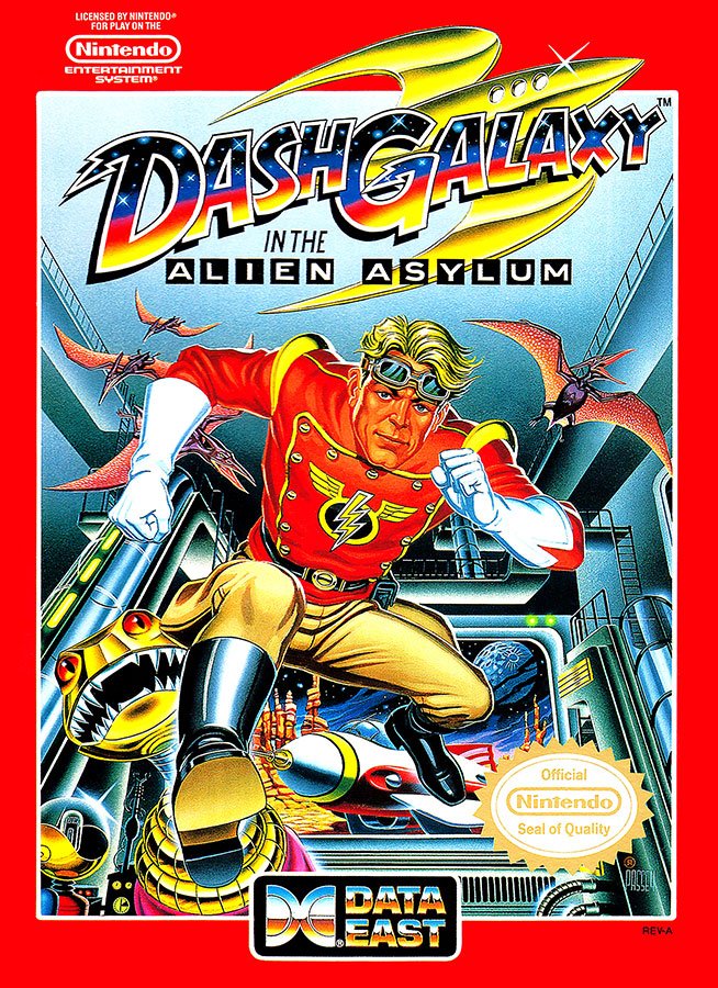 Caratula de Dash Galaxy in the Alien Asylum para Nintendo (NES)