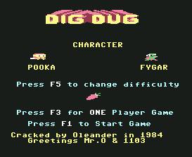Pantallazo de Dig Dug para Commodore 64