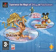 Caratula de Disney Triple Pack (Tarzan/Mickey's Wild Adventure/Mulan) para PlayStation