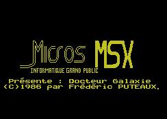 Pantallazo de Docteur Galaxie para MSX