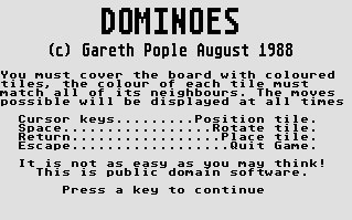 Pantallazo de Dominoes para Atari ST