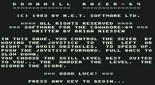 Pantallazo de Downhill Racer 64 para Commodore 64