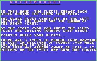 Pantallazo de Dreadnought para Commodore 64