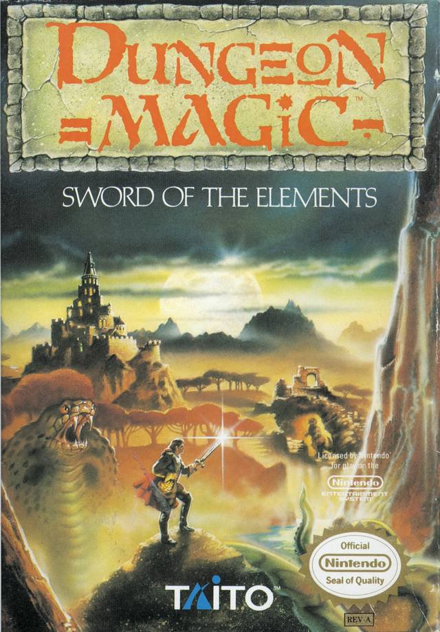 Caratula de Dungeon Magic: Sword of the Elements para Nintendo (NES)