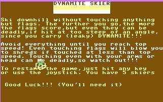 Pantallazo de Dynamite Skier para Commodore 64