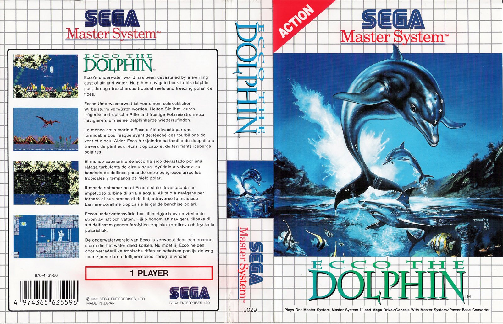 Caratula de Ecco the Dolphin para Sega Master System