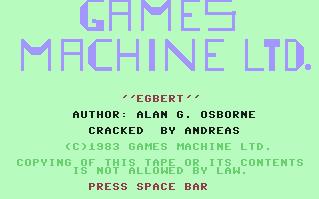 Pantallazo de Egbert para Commodore 64