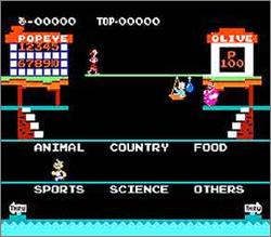 Pantallazo de Eigo Asobi Popeye para Nintendo (NES)