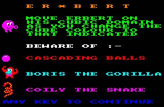 Pantallazo de Er-Bert para Amstrad CPC