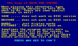 Pantallazo de Erik The Viking para Amstrad CPC
