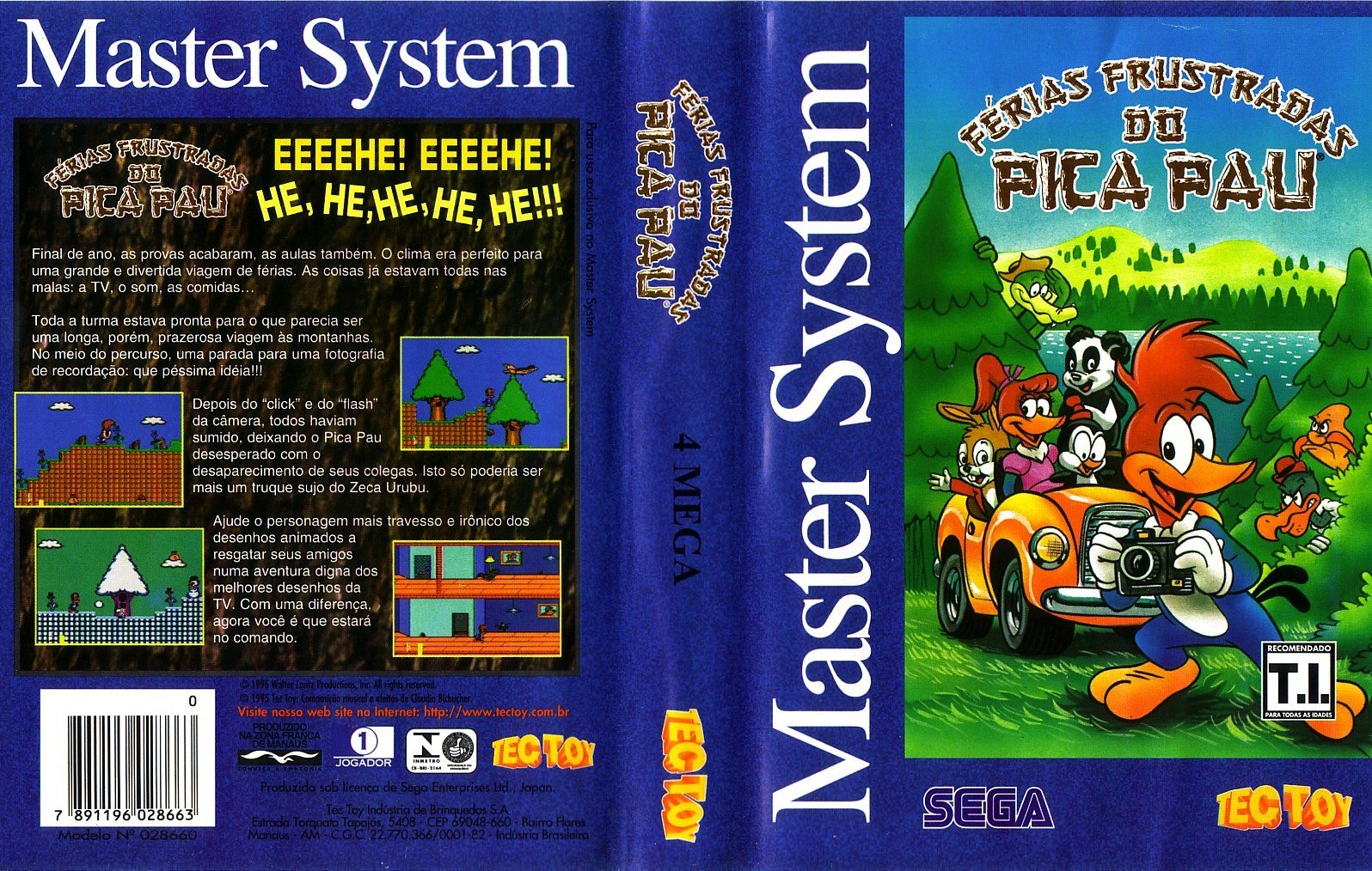 Caratula de Férias Frustradas do Pica-Pau para Sega Master System