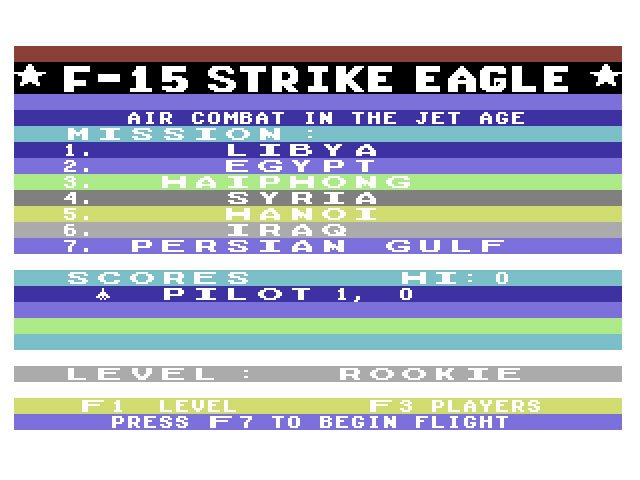 Pantallazo de F-15 Strike Eagle para Commodore 64