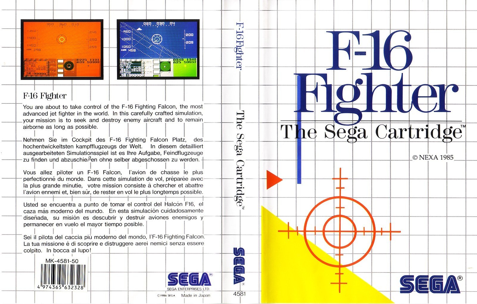 Caratula de F-16 Fighting Falcon para Sega Master System