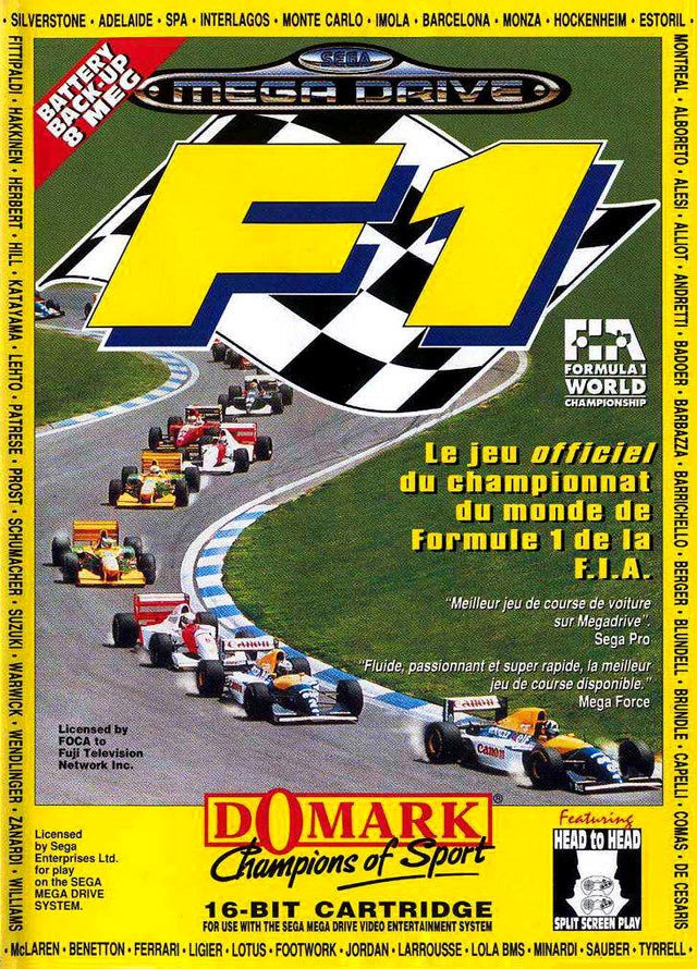 Caratula de F1 World Championship Edition para Sega Megadrive