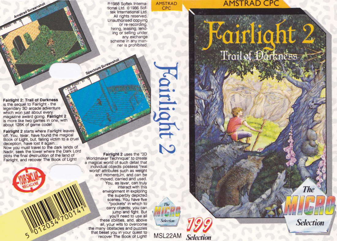 Caratula de Fairlight II: A Trail Of Darkness para Amstrad CPC