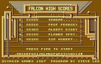 Pantallazo de Falcon para Commodore 64