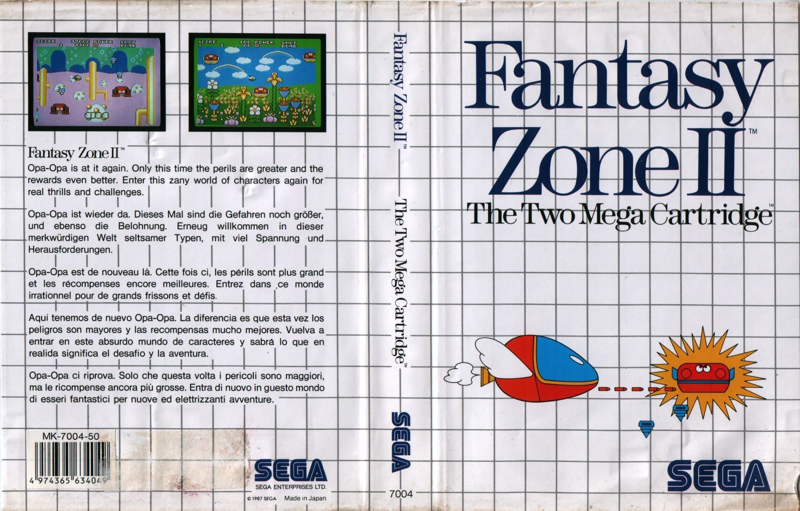 Caratula de Fantasy Zone II: The Tears of Opa-Opa para Sega Master System