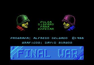 Pantallazo de Final War para MSX