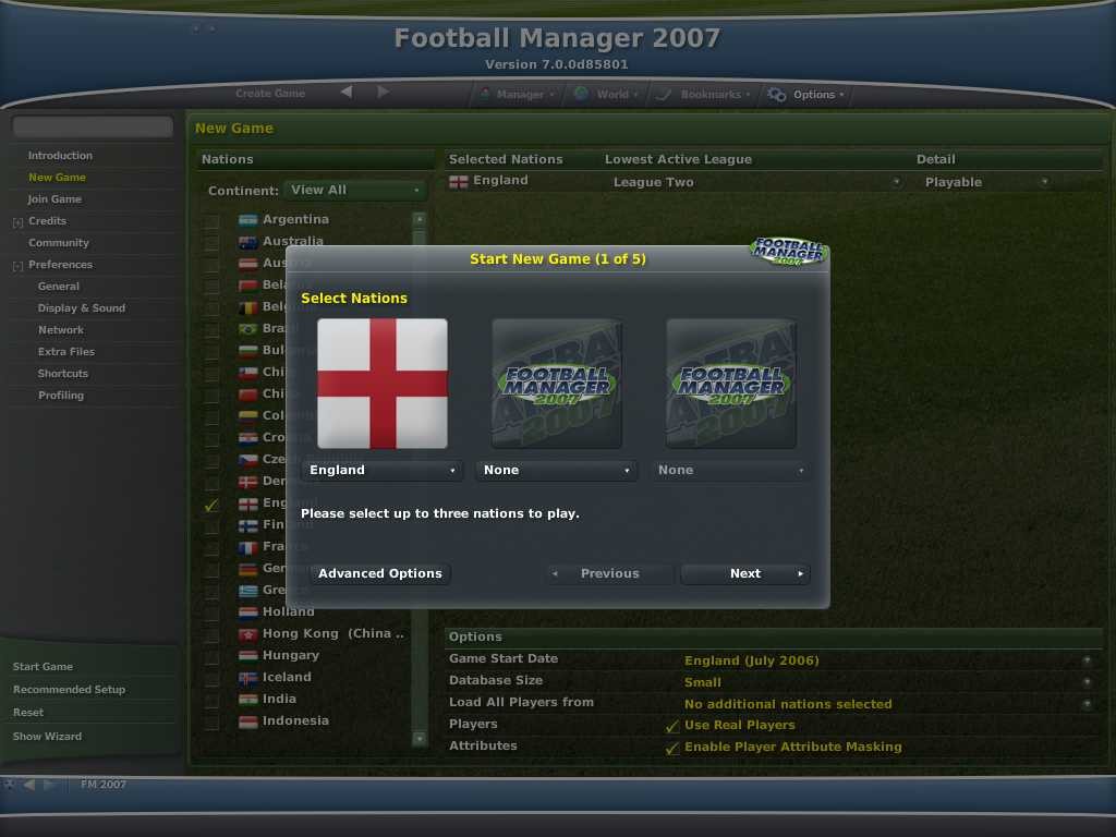 Pantallazo de Football Manager 2007 (AKA Worldwide Soccer Manager 2007) para Xbox 360