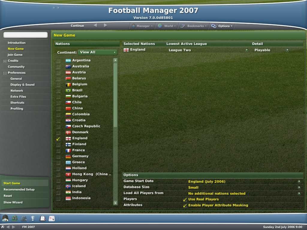 Pantallazo de Football Manager 2007 (AKA Worldwide Soccer Manager 2007) para Xbox 360