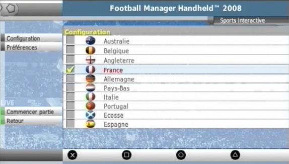 Pantallazo de Football Manager Handheld 2008 para PSP