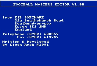 Pantallazo de Football Masters Editor para Amiga
