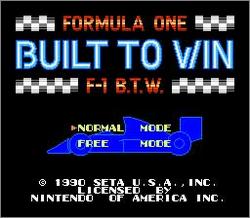 Pantallazo de Formula One: Built to Win para Nintendo (NES)