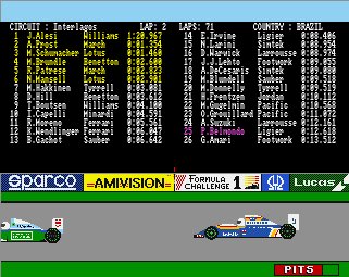Pantallazo de Formula One Challenge para Amiga